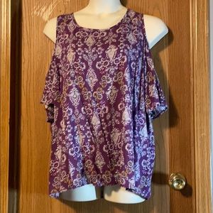 Purple flowing sleeve top